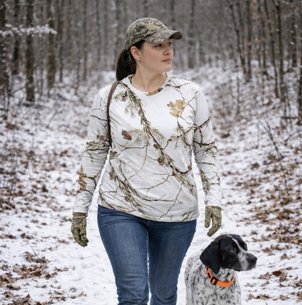Realtree White and Brown Camo Fabric